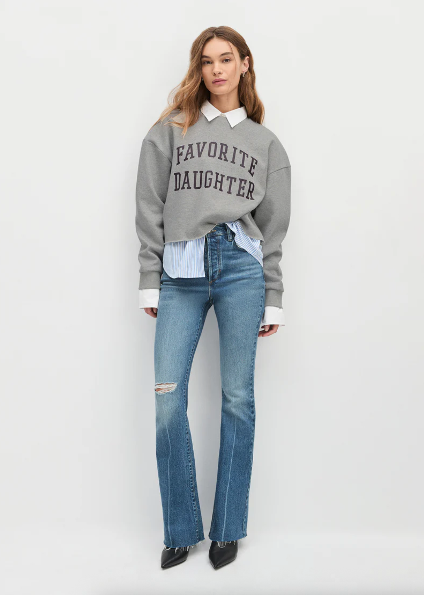 CROP COLLEGIATE SWEATSHIRT