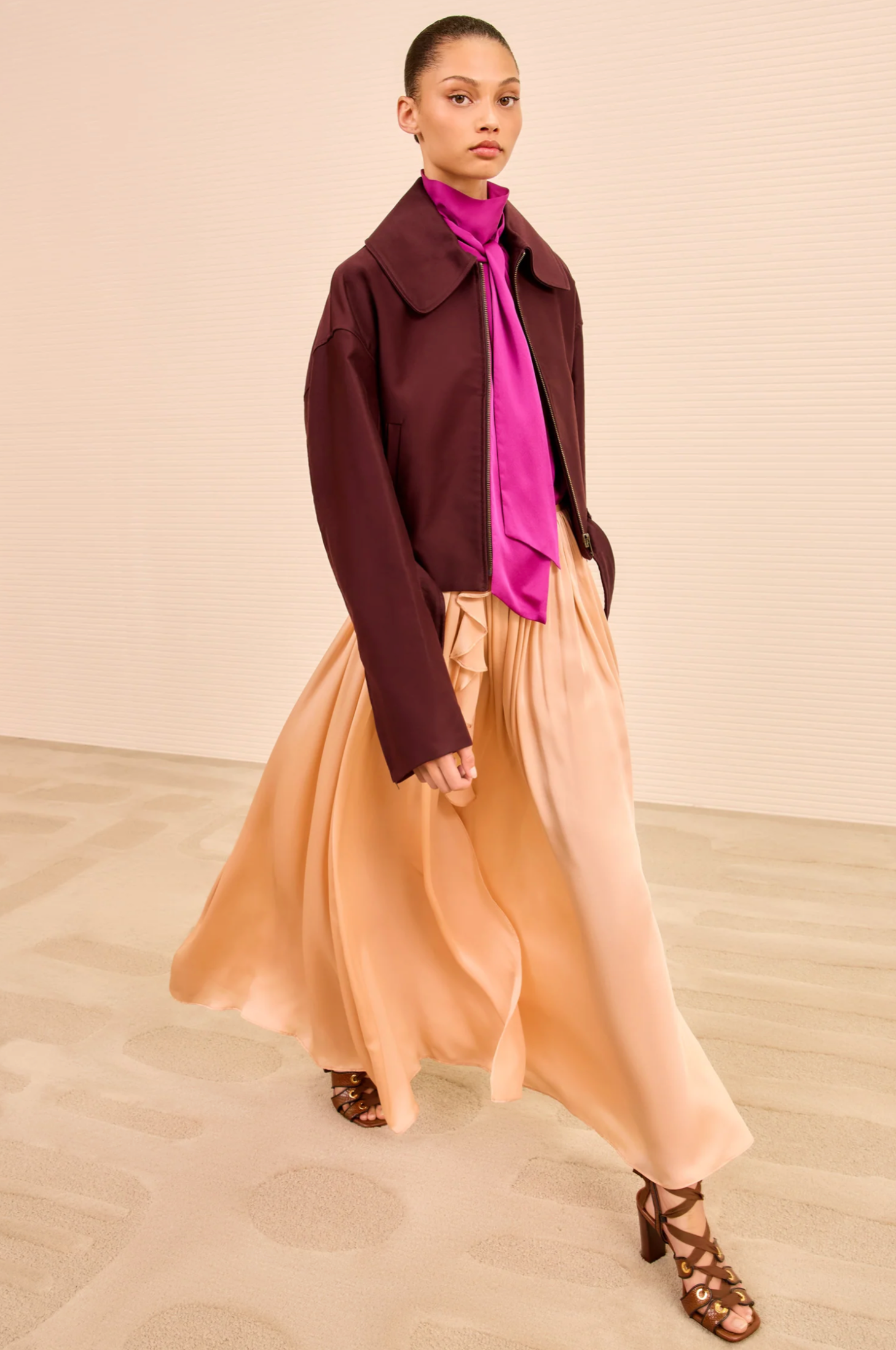 SIGNAL CROPPED BELTED JACKET