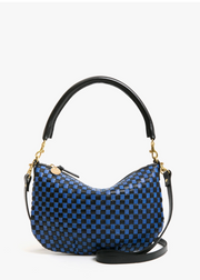 PETIT MOYEN MESSENGER WOVEN CHECKER BLACK/COBALT