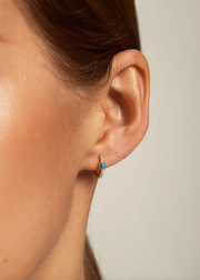 DAISY TURQUOISE HUGGIE EARRINGS