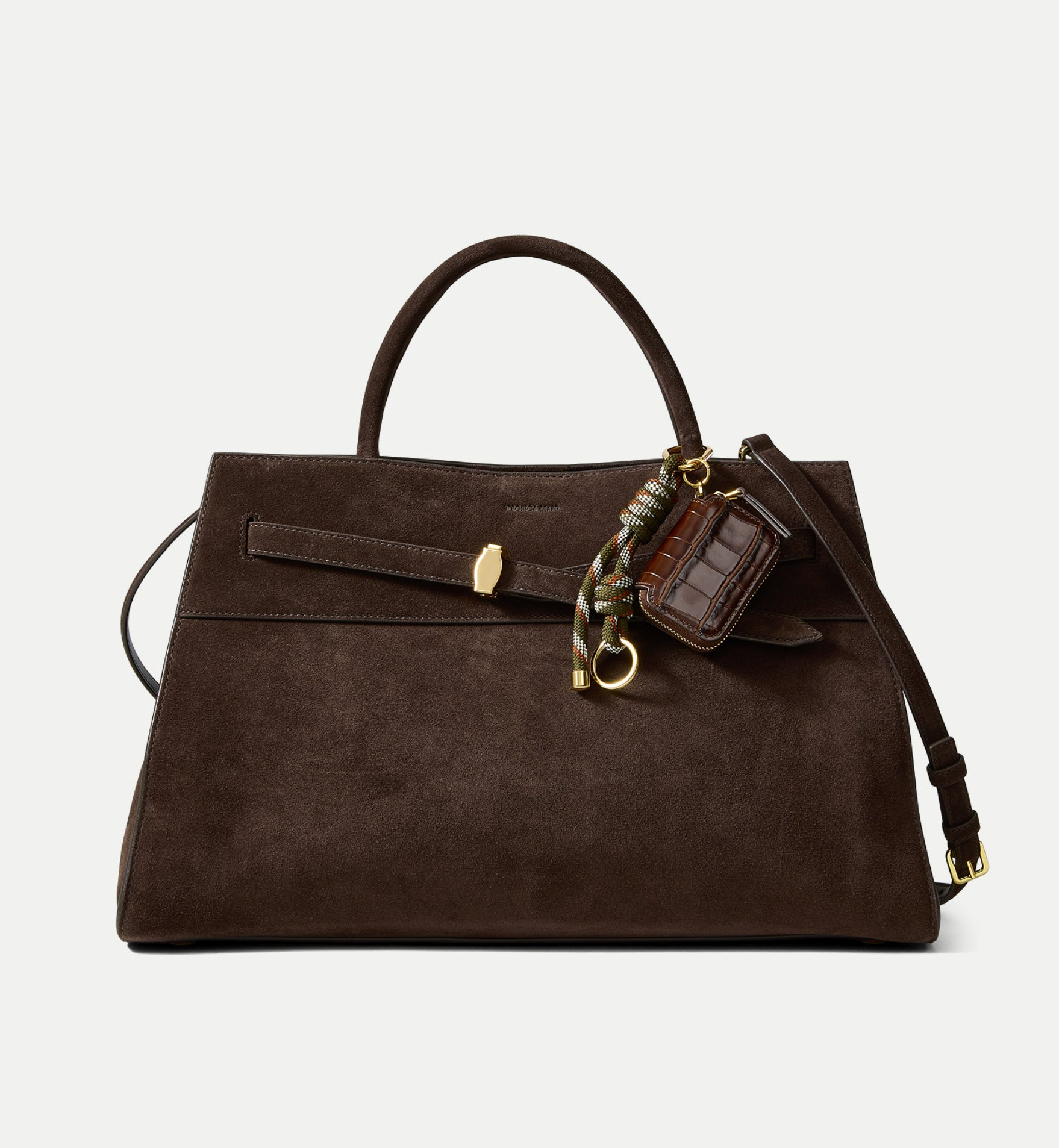 CROC ZIP POUCH BAG CHARM CHESTNUT