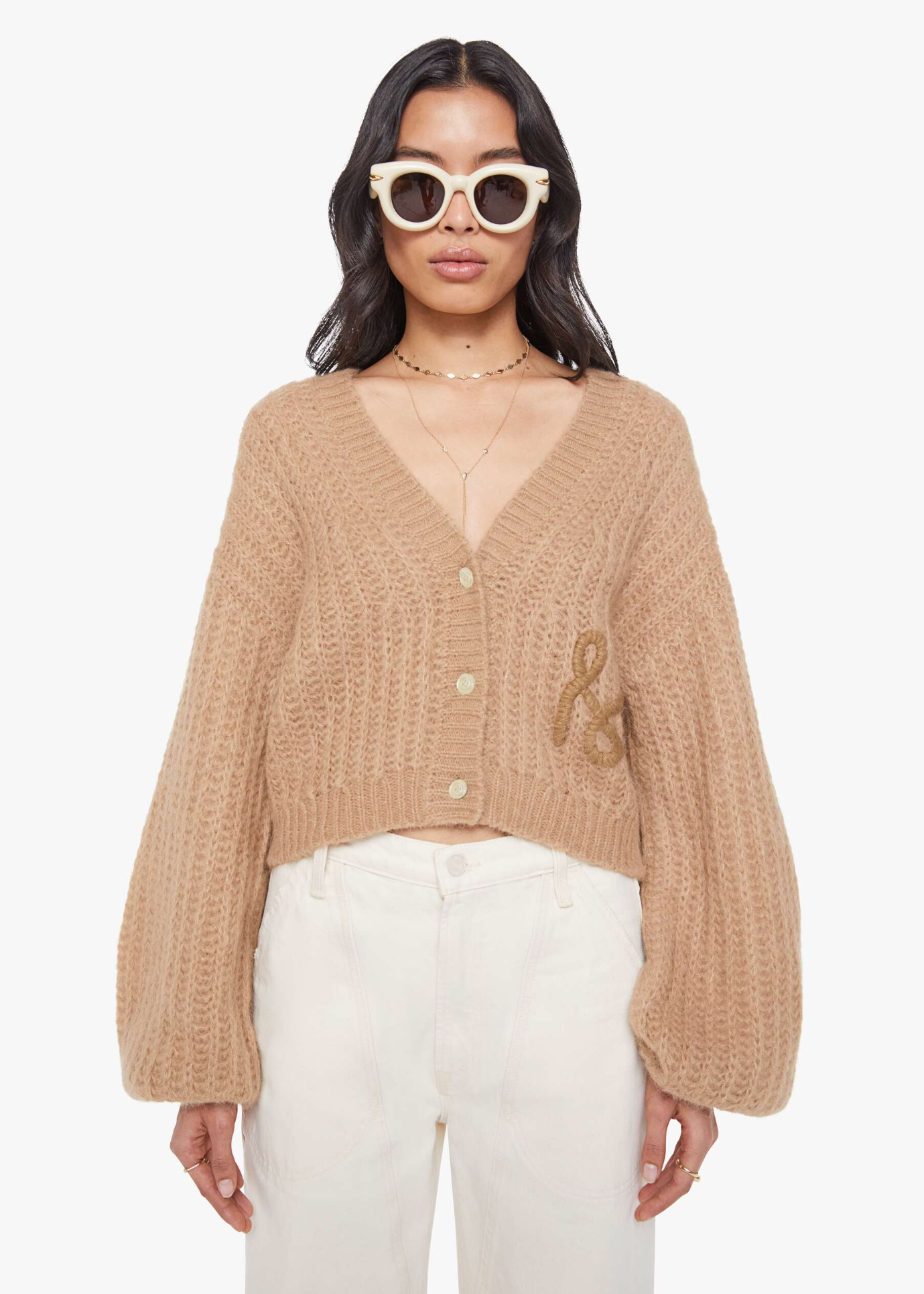 PUFFY SLV VARSITY CARDI