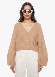 PUFFY SLV VARSITY CARDI