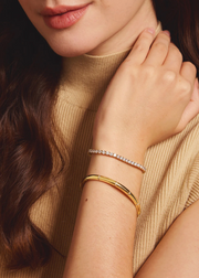 CZ TENNIS BRACELET LARGE SILVER