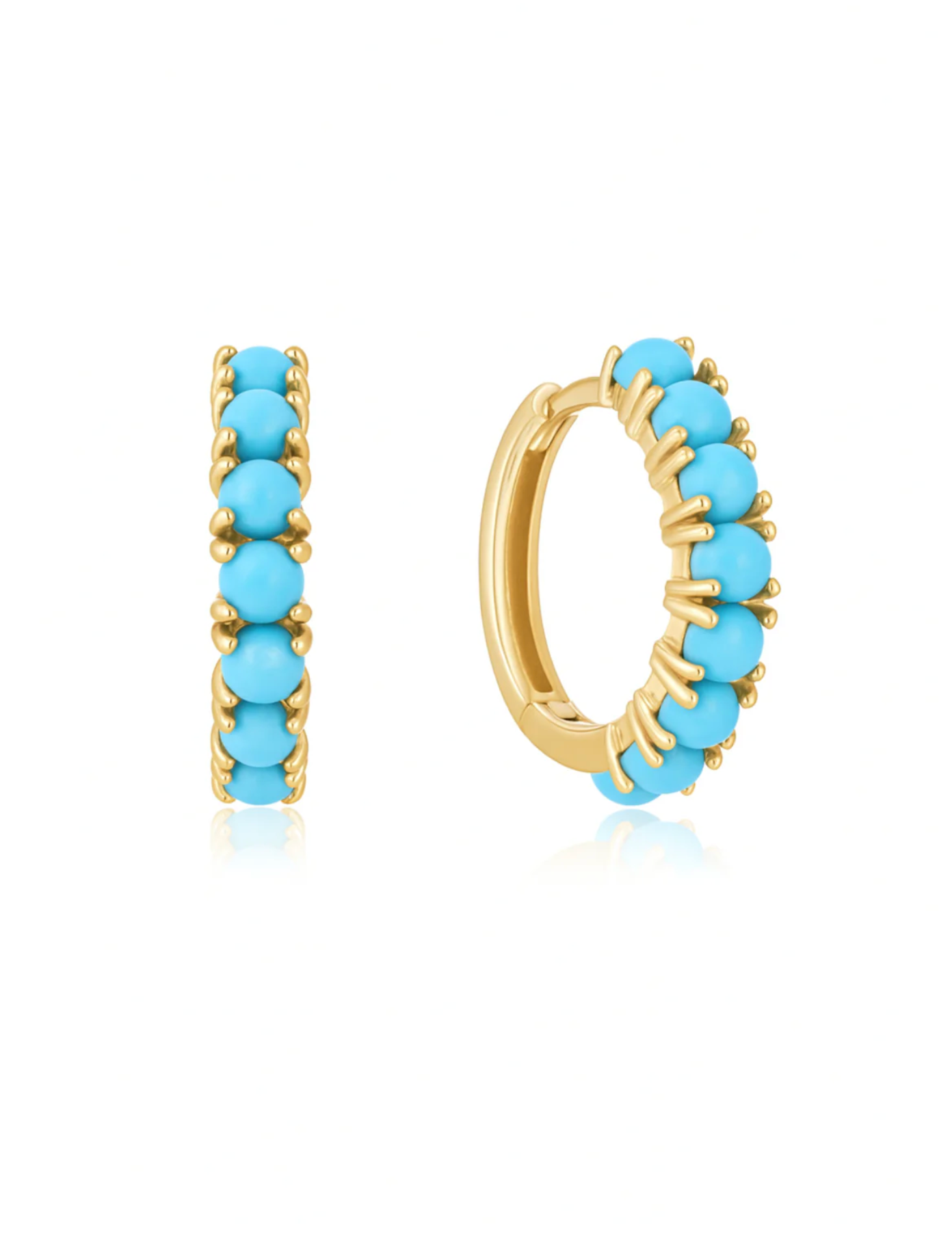 TURQUOISE HUGGIE EARRINGS