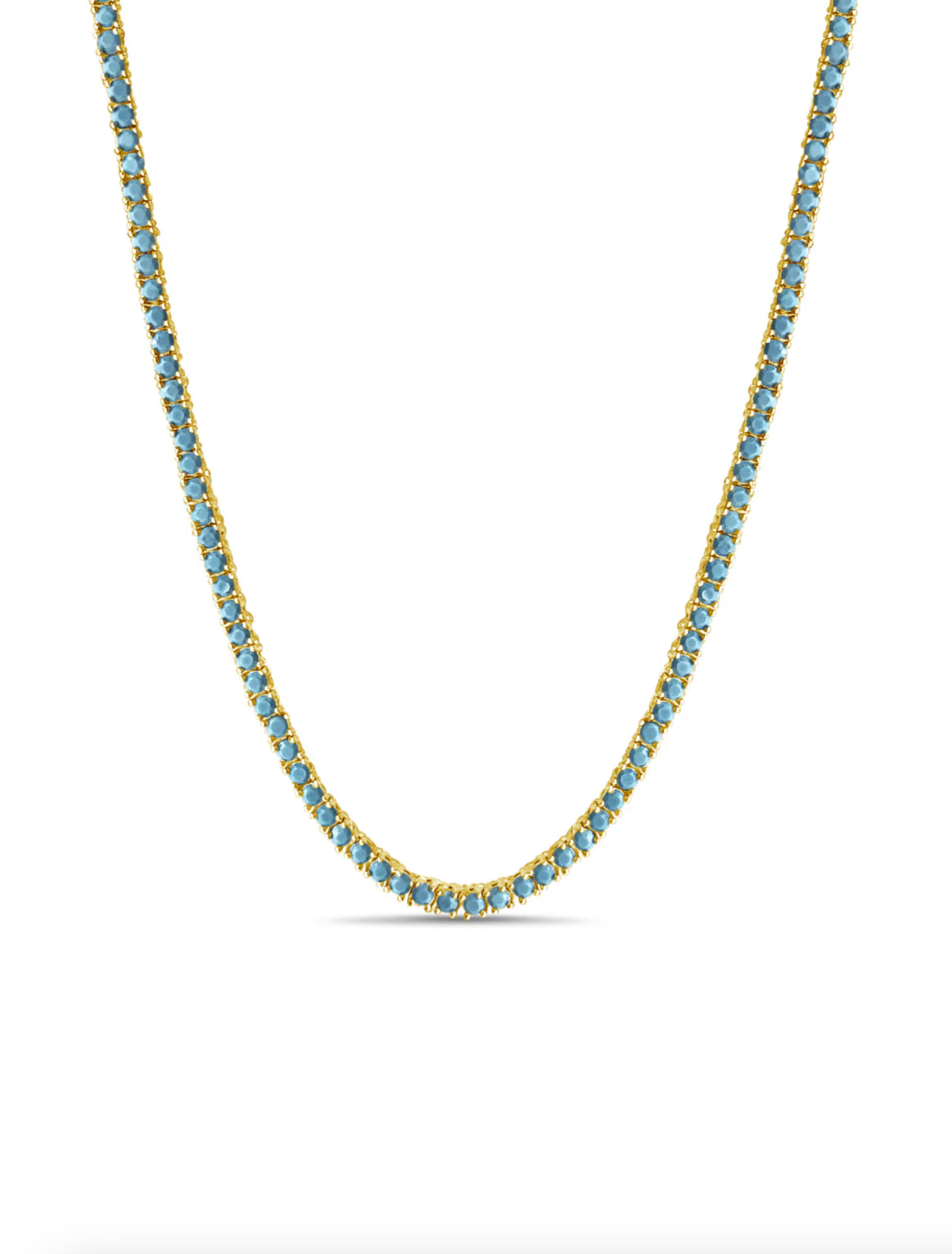 TURQUOISE TENIS NECKLACE 16"