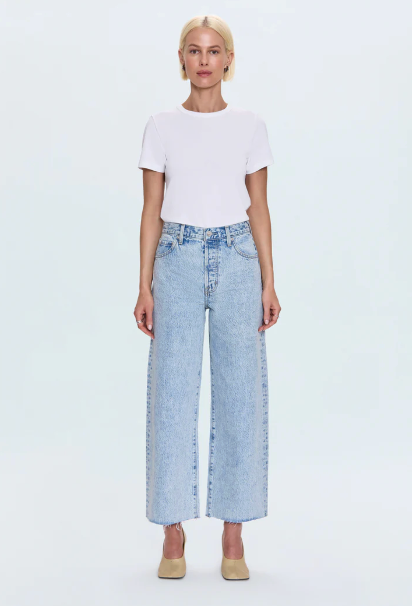 TATE CROP HI RISE BOWED WIDE LEG