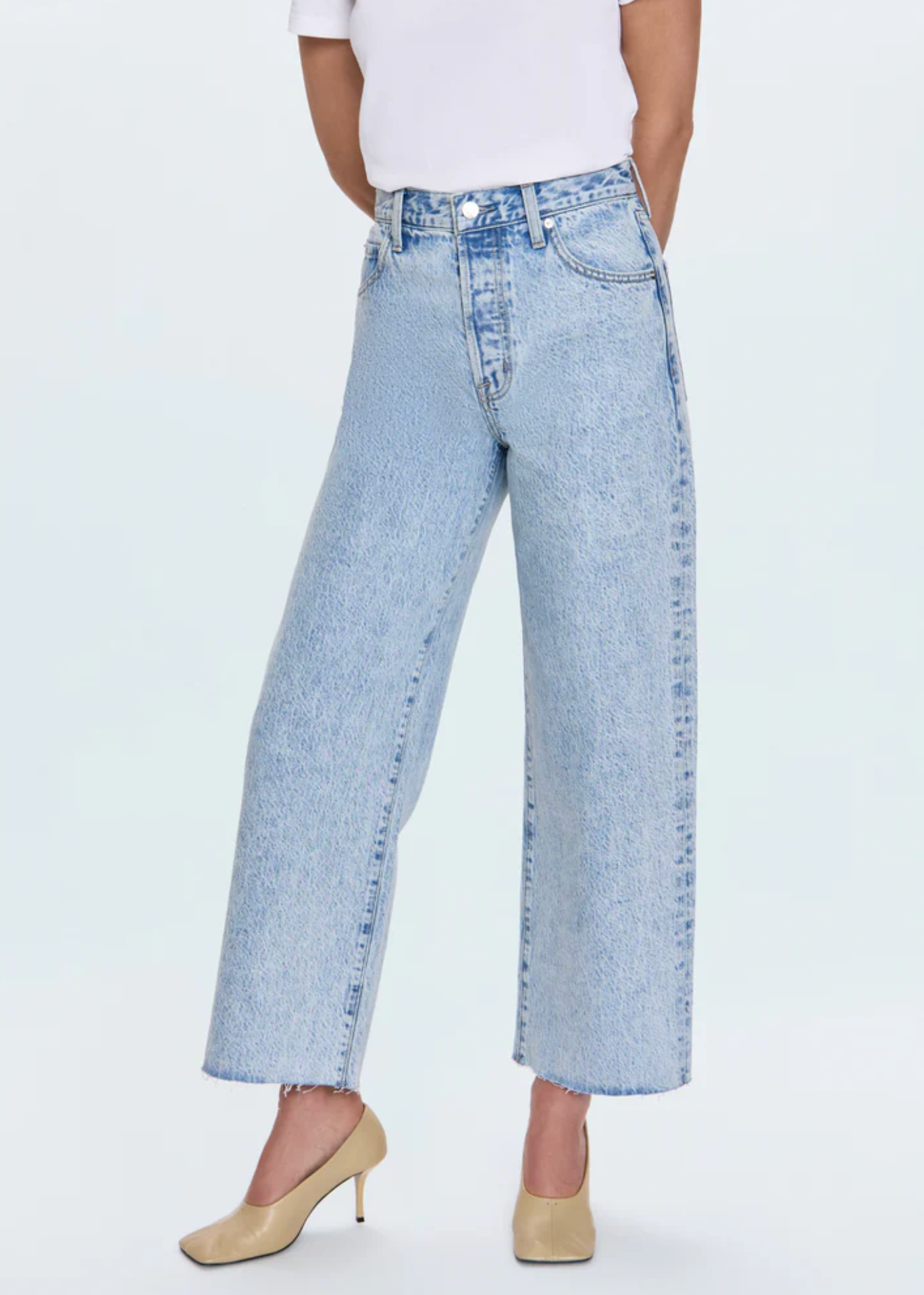 TATE CROP HI RISE BOWED WIDE LEG