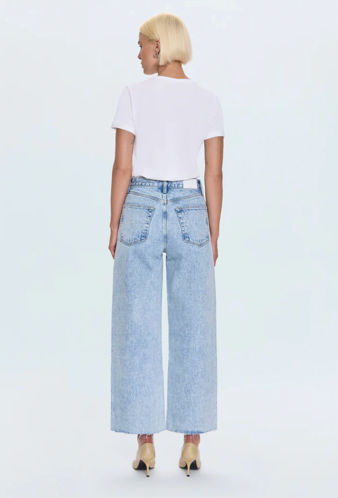 TATE CROP HI RISE BOWED WIDE LEG