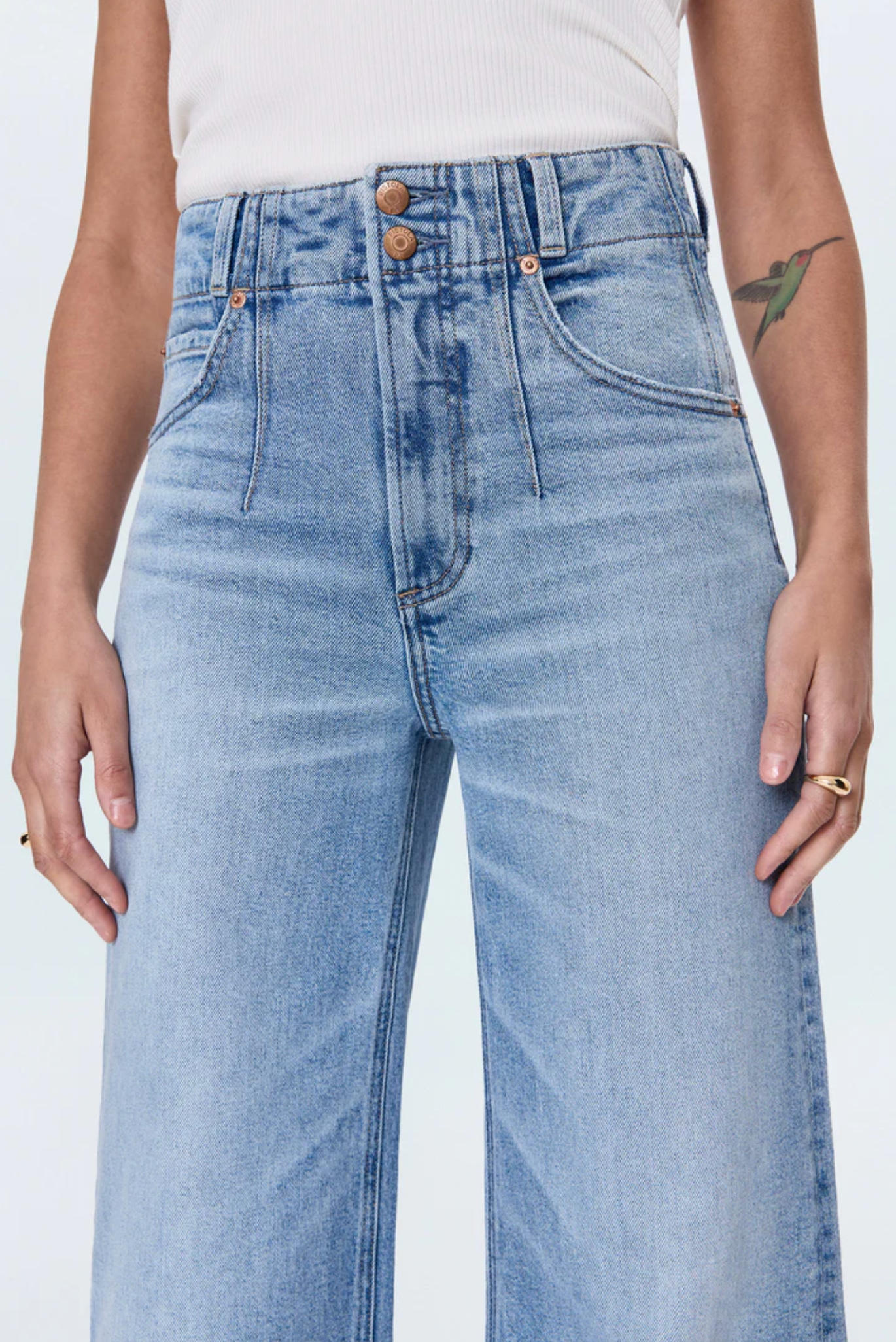 LANA DBL BUTTON HI RISE ULTRA WIDE LEG