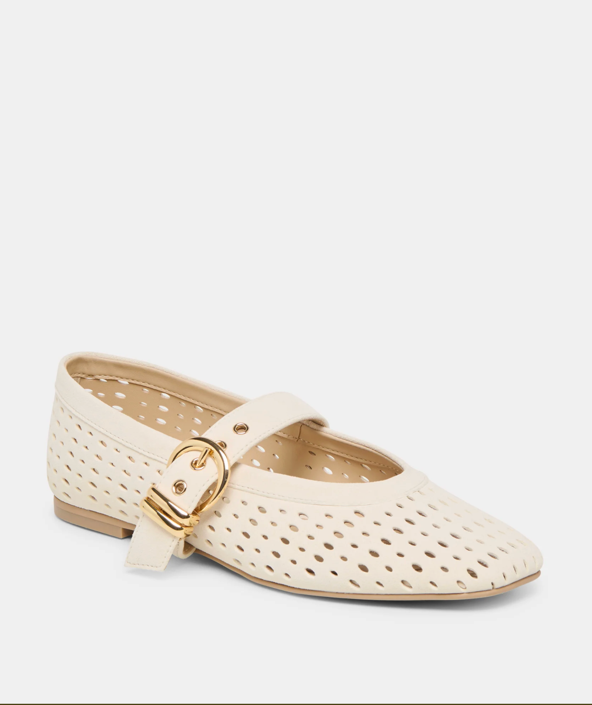 MIKEL SUEDE PERFORATED BALLET FLAT