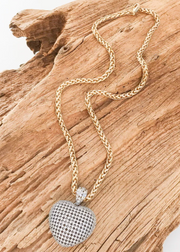 FILIGREE HEART ON 18" WHEAT CHAIN NECKLACE