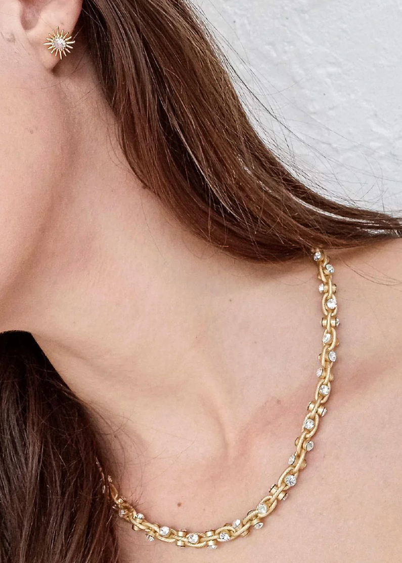 TWISTED RHINESTONE STATEMENT NECKLACE