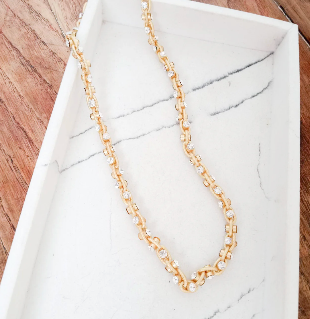 TWISTED RHINESTONE STATEMENT NECKLACE