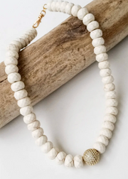 LARGE AMAZONITE RONDELLE W/PAVE BALL