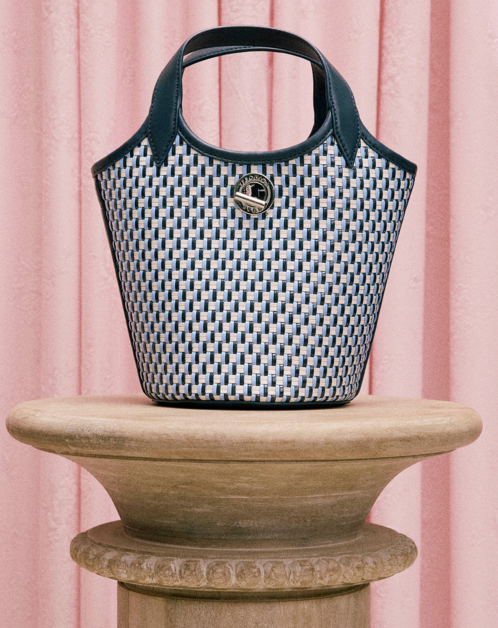 WOVEN ANCHOR CROSSBODY BAG NAVY MULTI