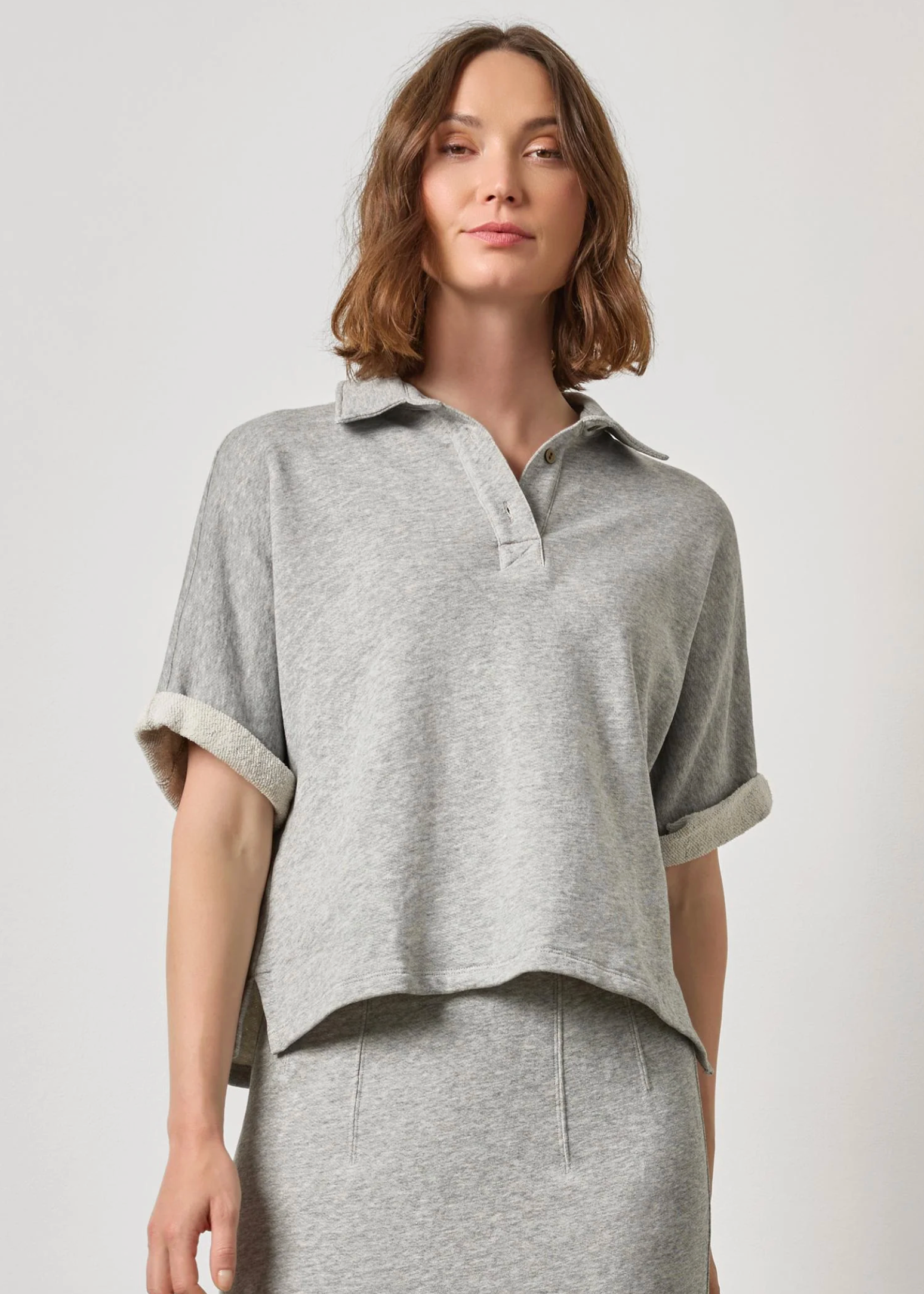 OVERSIZED TERRY POLO
