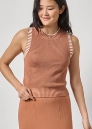 SLEEVELESS CREWNECK SWEATER