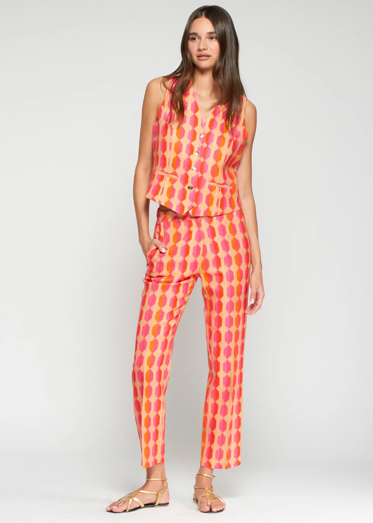 TIFFANY GEO STRAIGHT LEG TROUSERS