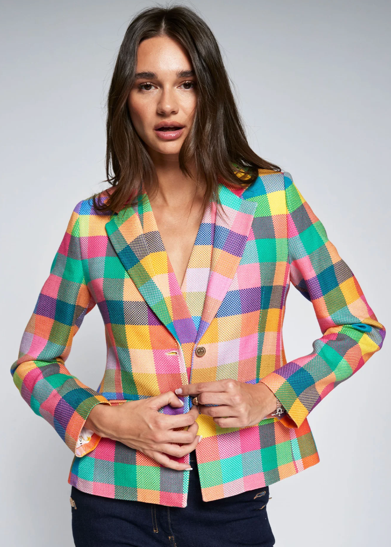 NATALIA CHECKED BLAZER