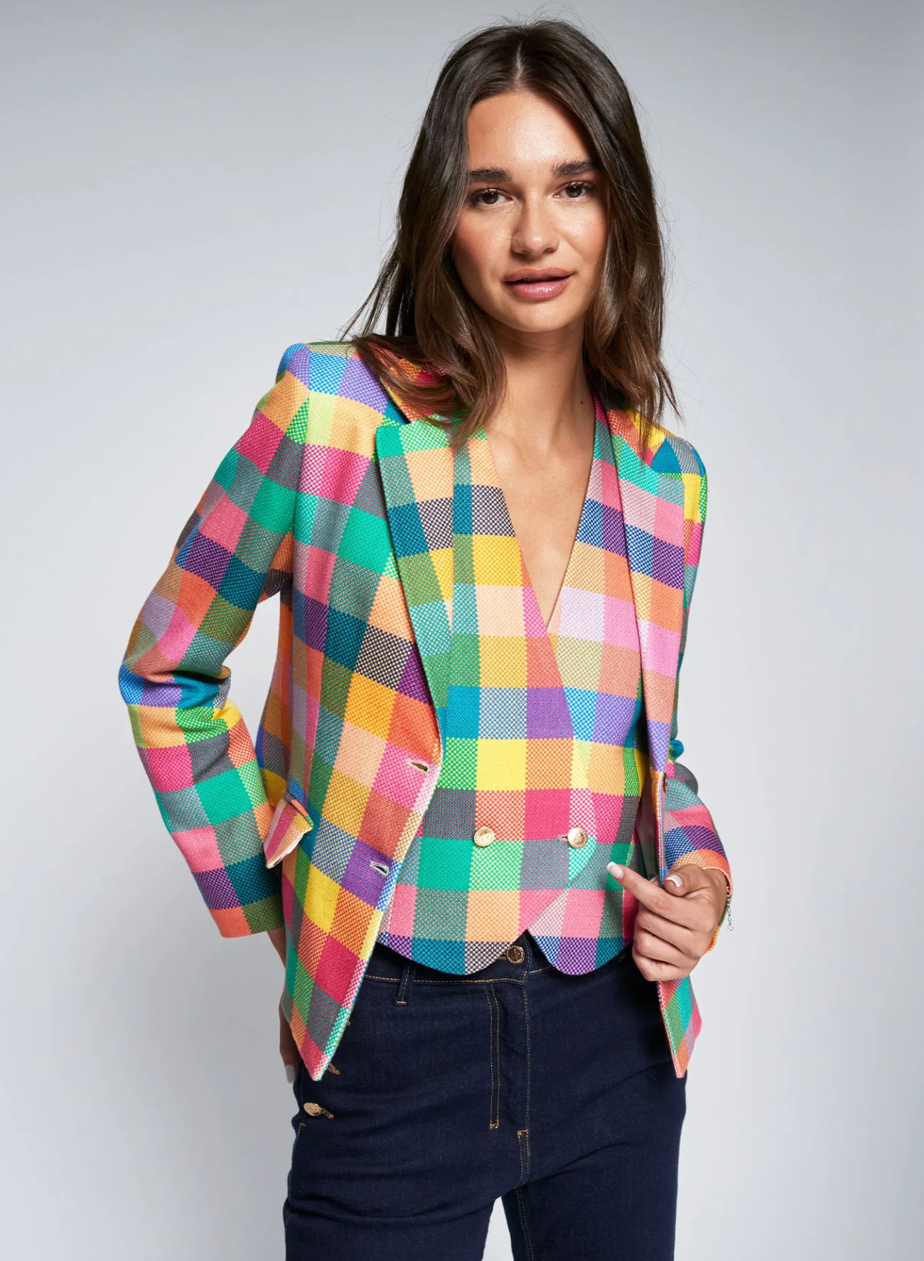 NATALIA CHECKED BLAZER