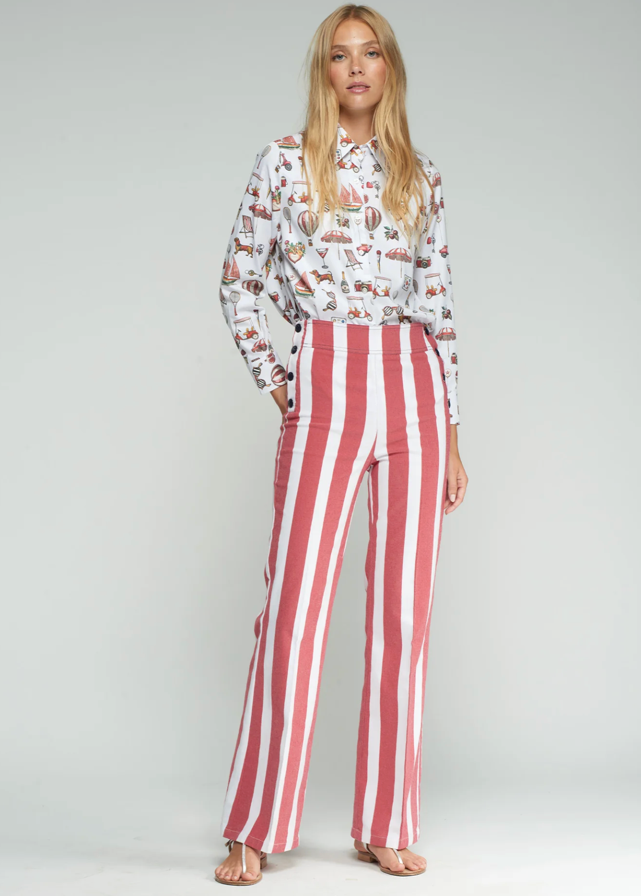 TEODORA STRIPED SAILOR TROUSERS