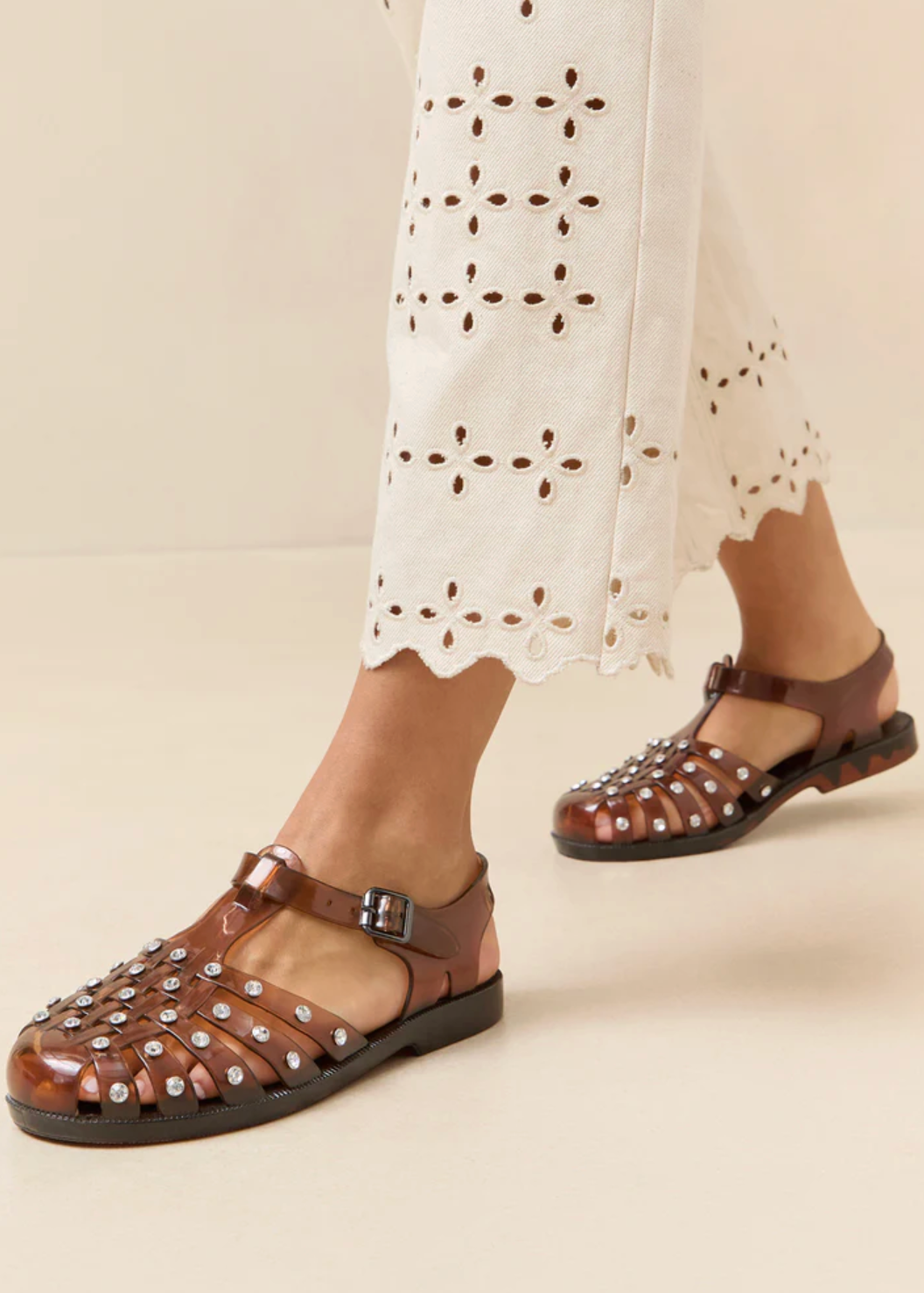 RHYS JELLY SANDAL W/CRYSTAL