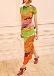 INEZ SATIN PENCIL SKIRT