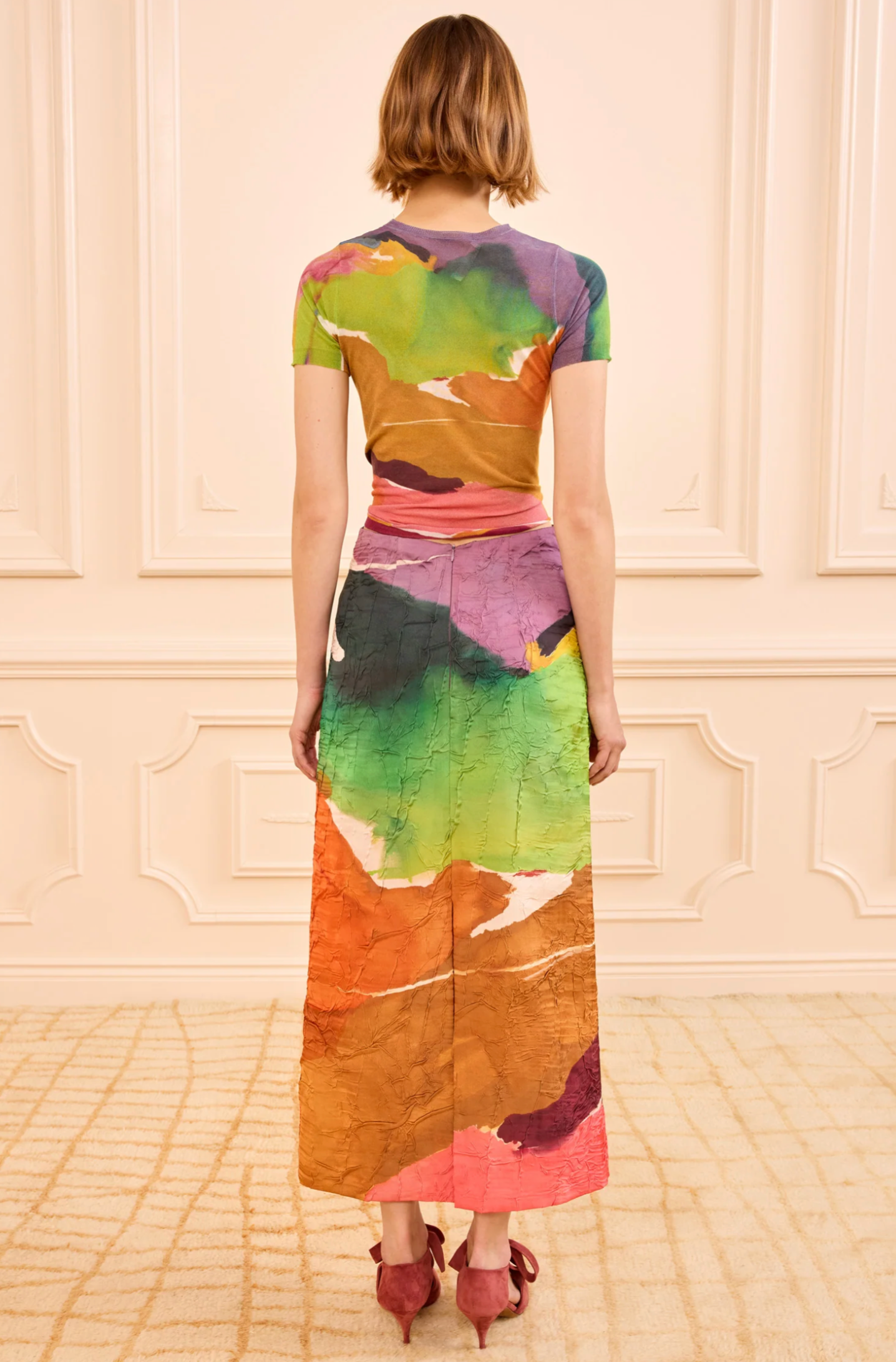 INEZ SATIN PENCIL SKIRT