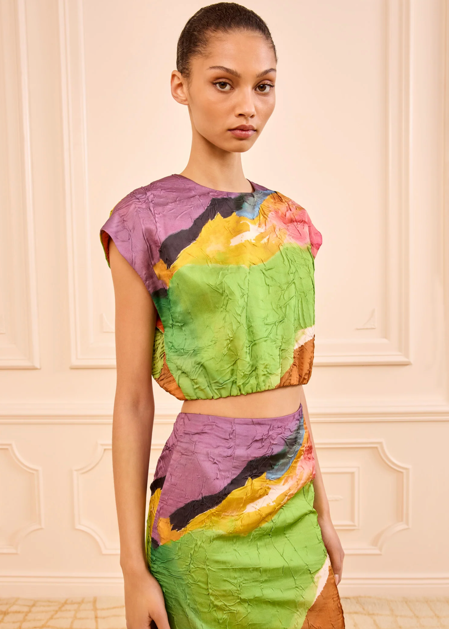 GISELLA SATIN CROP TOP