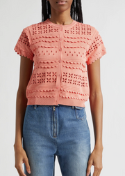 MARCELENA EYELET KNIT TOP