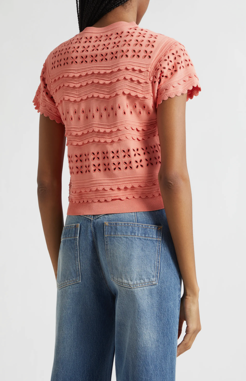 MARCELENA EYELET KNIT TOP