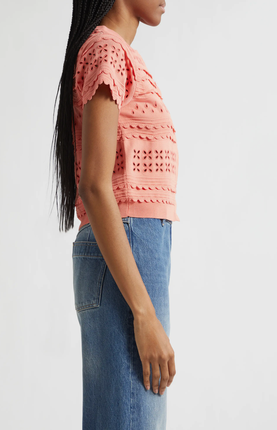 MARCELENA EYELET KNIT TOP