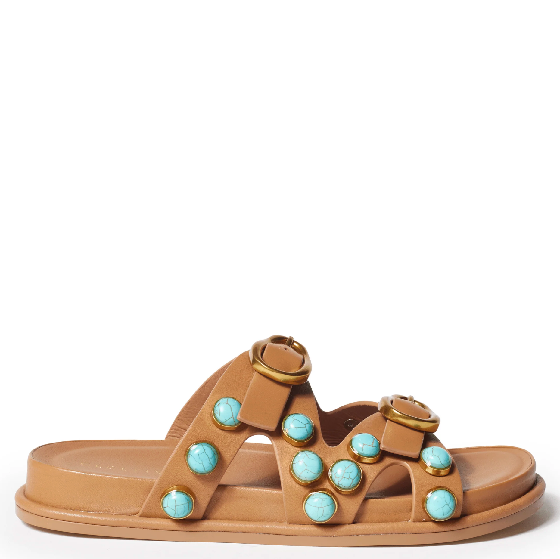 ENAMEL EMBELLISHED  2 STRAP SANDAL