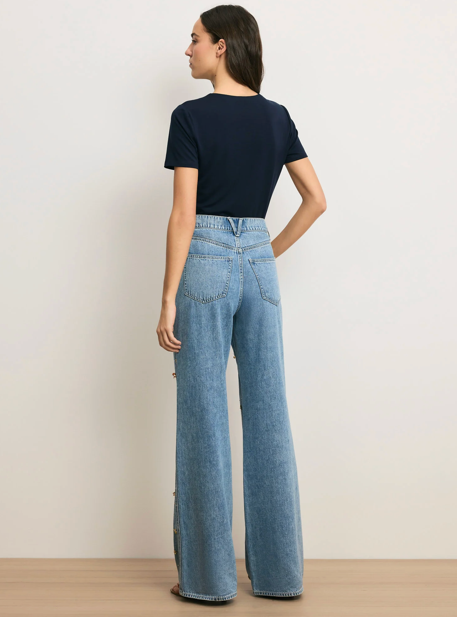 KASEY MID RISE WIDE LEG W/BEADING