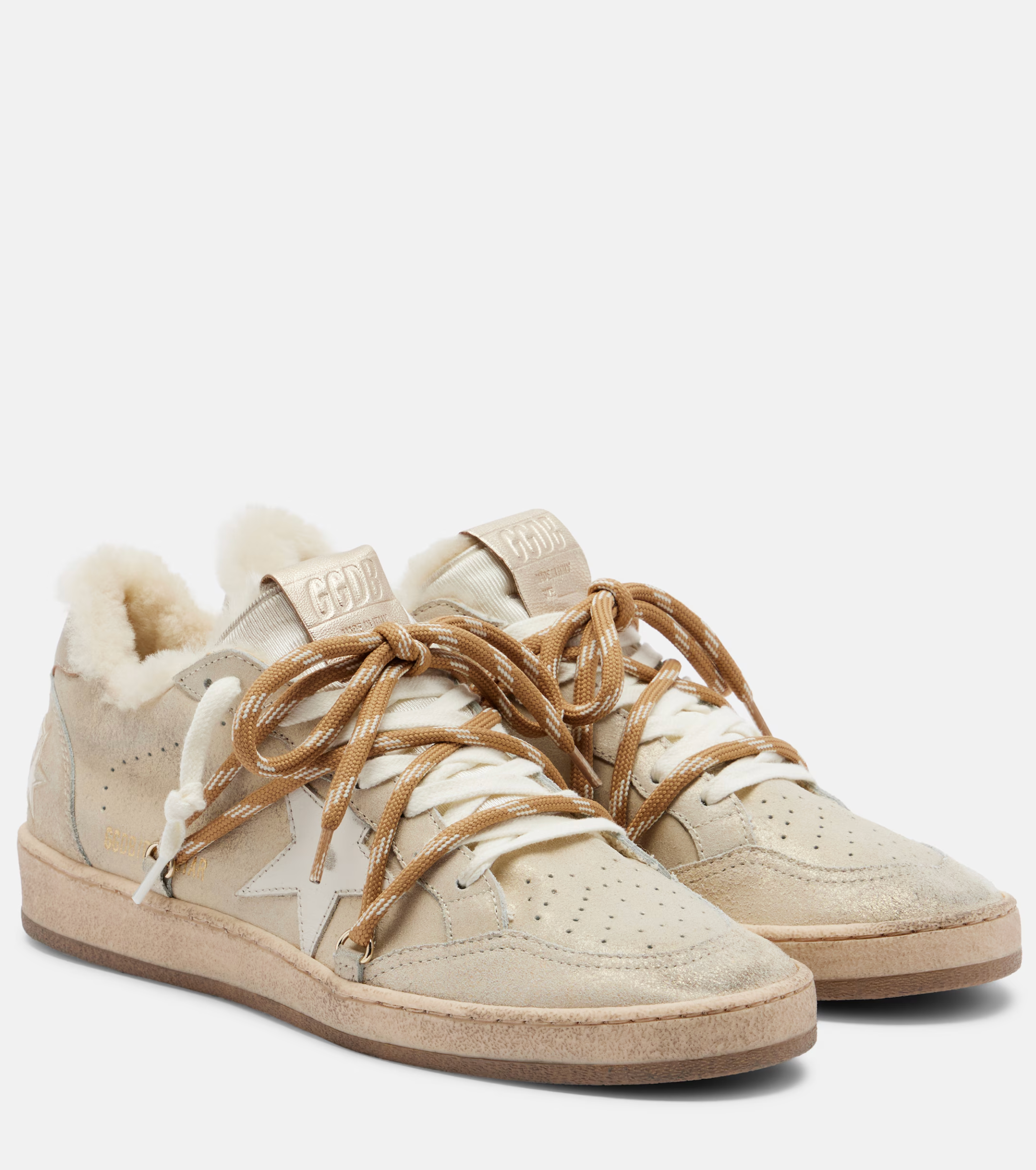 BALL STAR SHIMMER SUEDE UPPER SHEARLING HEEL