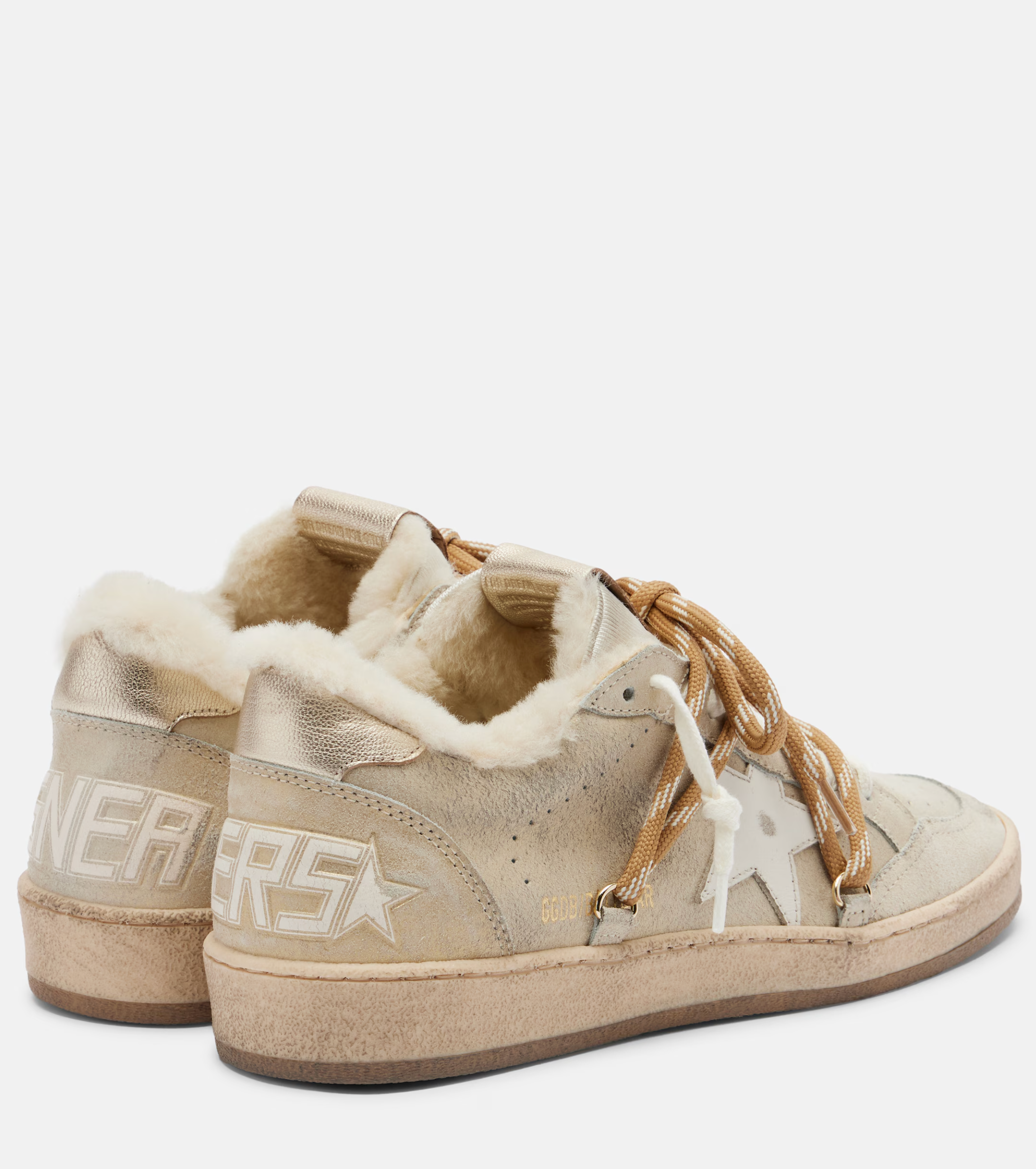 BALL STAR SHIMMER SUEDE UPPER SHEARLING HEEL