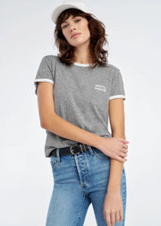 COLLEGIATE CHEST LOGO RINGER TEE