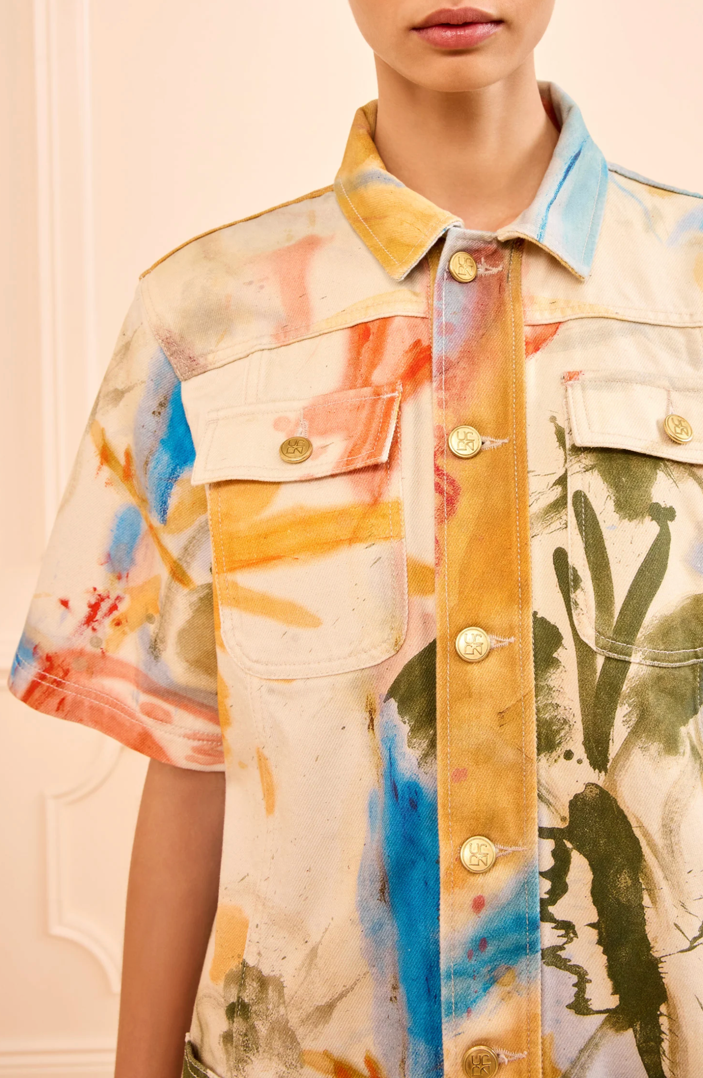PAINTERS DENIM MINI DRESS