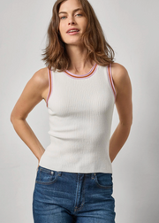 CONTRAST TRIM KNIT TANK