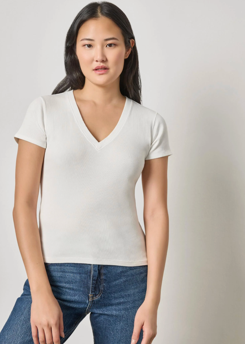 SUNWASHED CAP SLV V-NECK