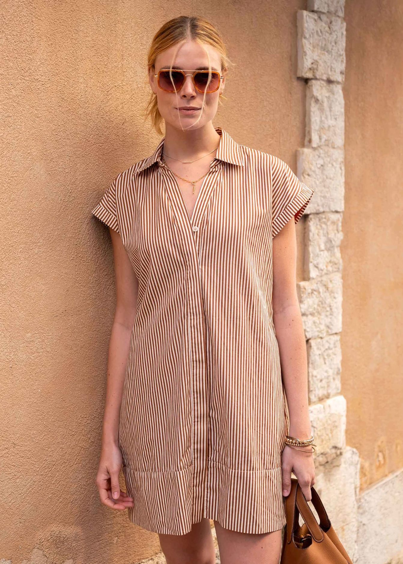 SAILOR BUTTON DOWN SHIRT DRESS