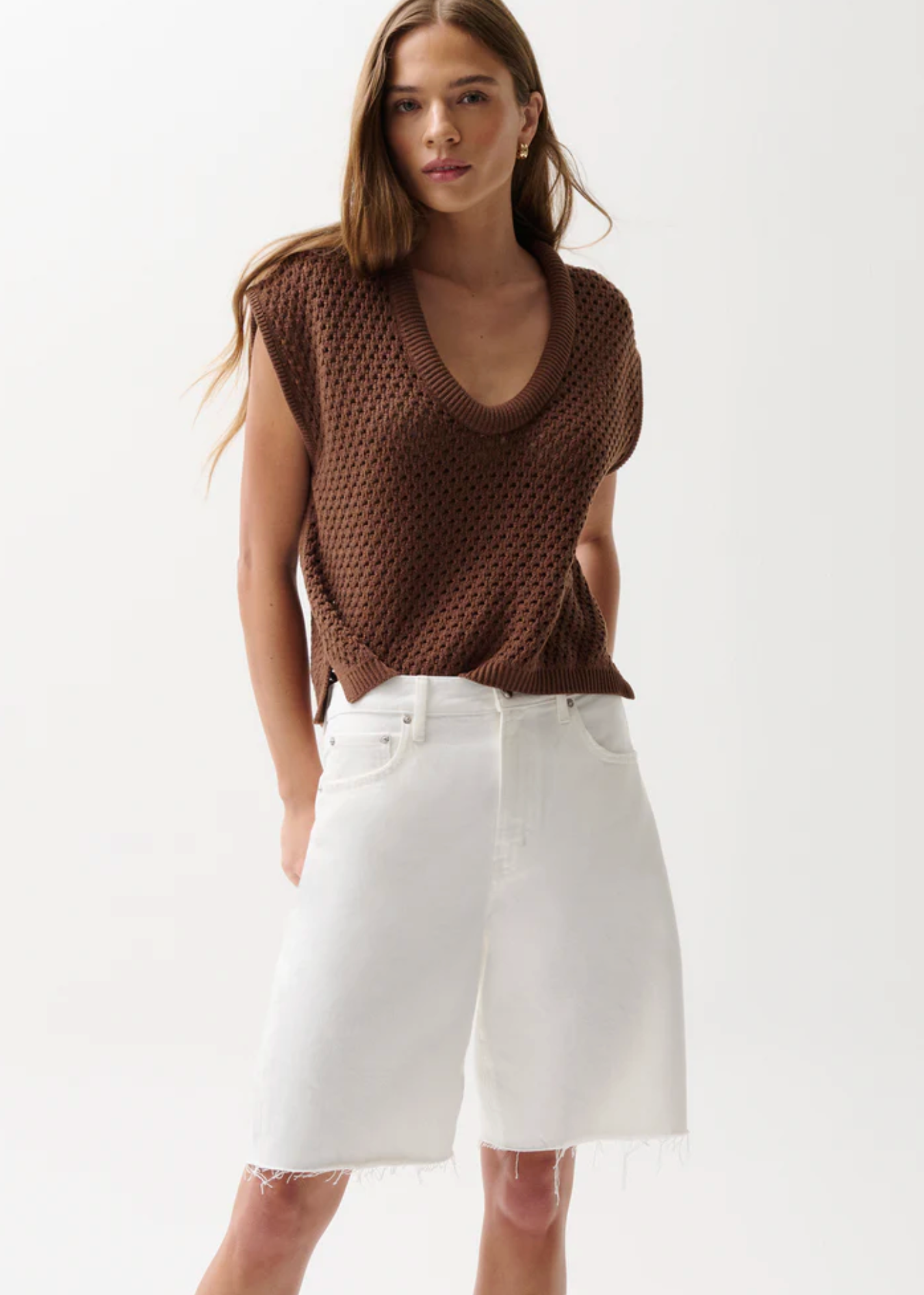 BECK OPEN KNIT CROPPED SWEATER