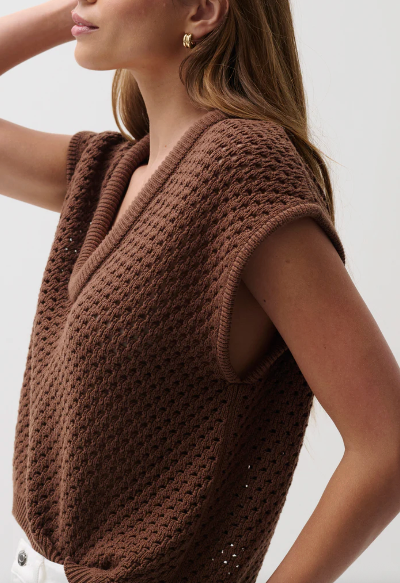 BECK OPEN KNIT CROPPED SWEATER