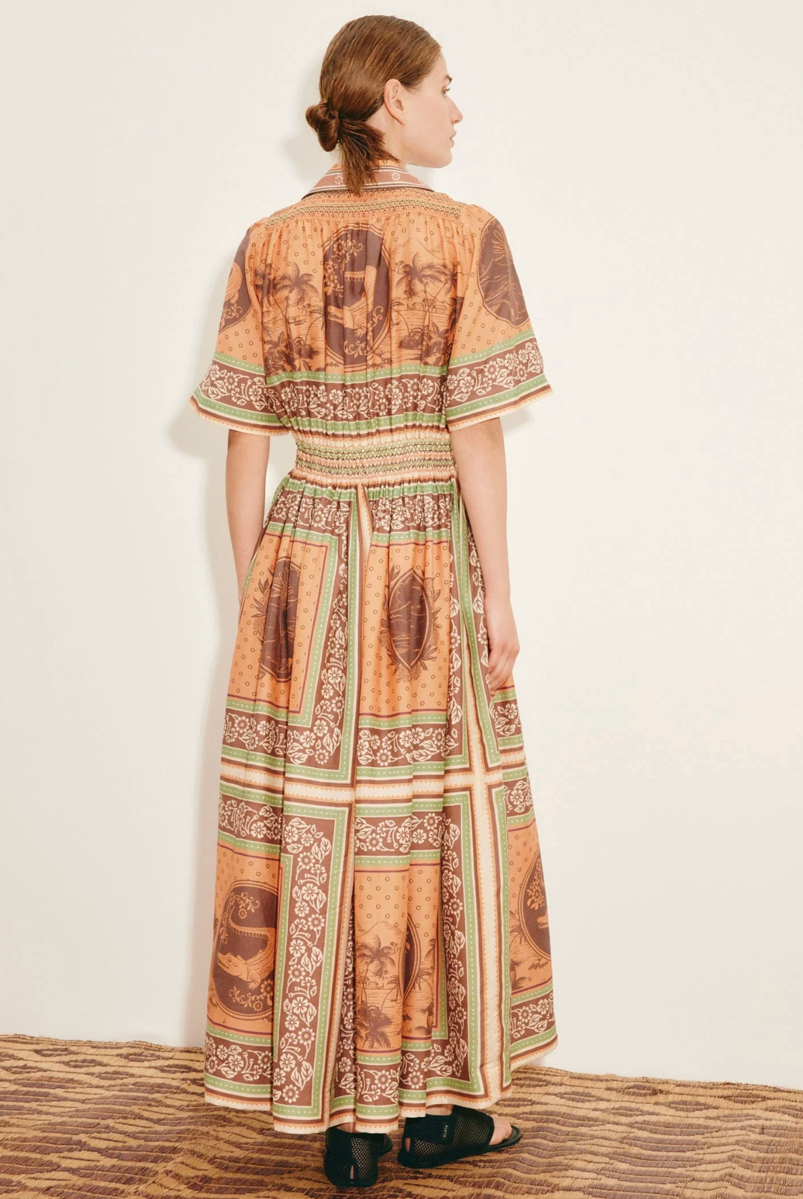ALBERTA SMOCKED SHIRT DRESS