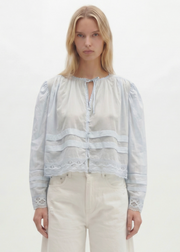CHEMISE VOLANTS AVEC DENTELLE