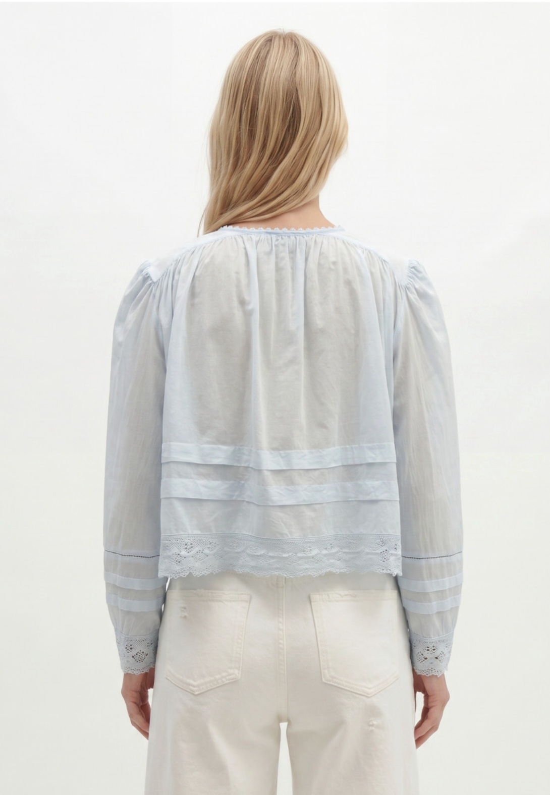 CHEMISE VOLANTS AVEC DENTELLE