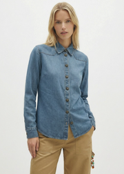 CHEMISE TENCEL BOUTONS FLEURS