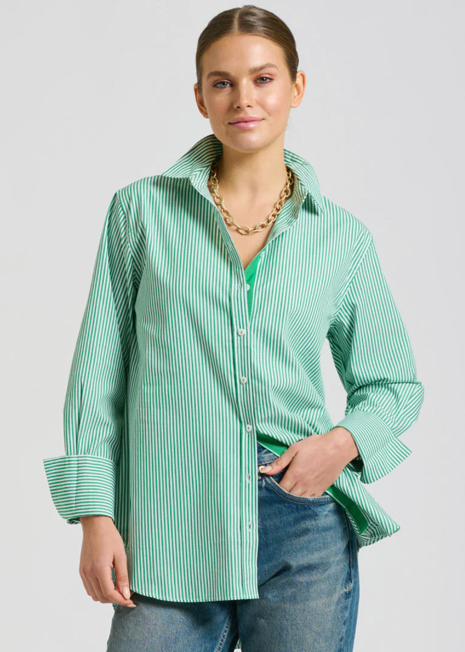 ELODIE TRIM GIRLFRIEND RELAXED SHIRT