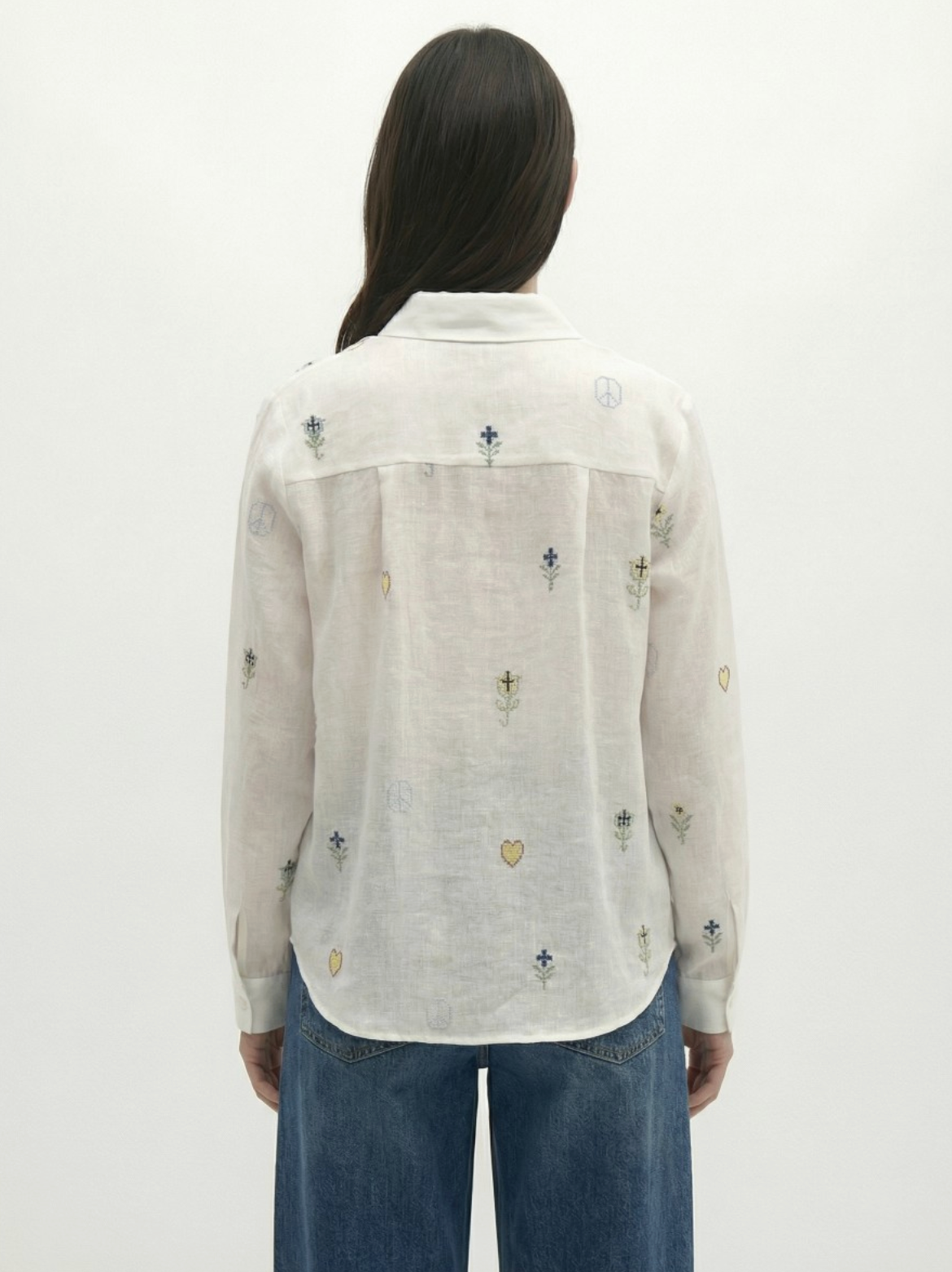 CHEMISE ML BRODERIES COLOREES